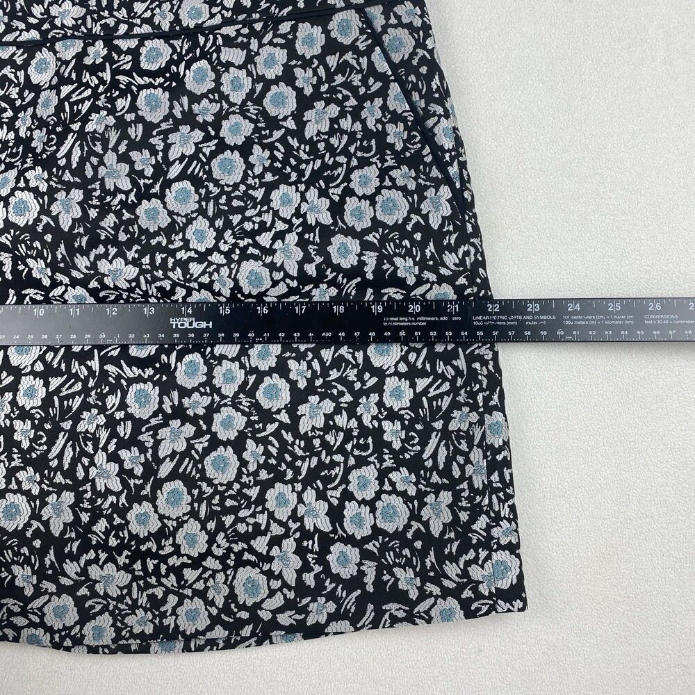 Ann Taylor LOFT Skirt Womens 12 Blue Floral Jacquard A-Line Pockets Spring Chic - Picture 7 of 12
